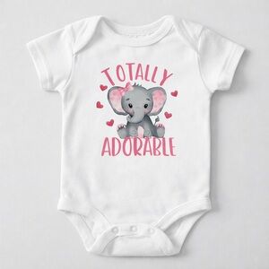 Totally Adorable Elephant Onesie 12M | Pink Baby Girl Bodysuit